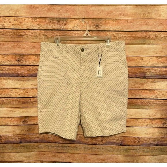johnnie-O Other - NEW Johnnie O Nate Geo Print Chino Shorts Flat Front Off White 35 Casual